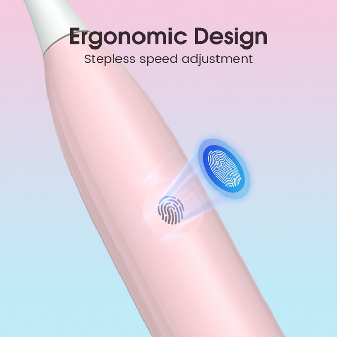 Smart 6-speed wireless sonic electric toothbrush for adults