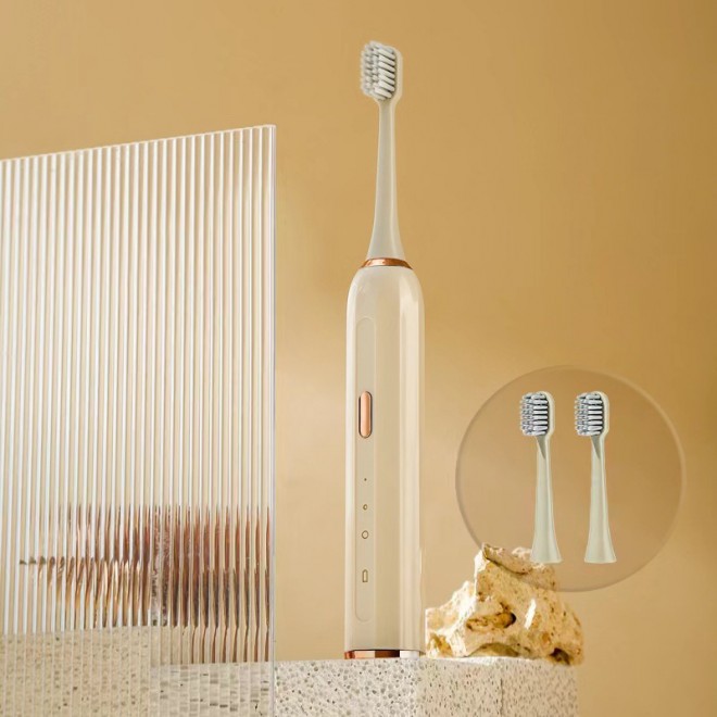 Waterproof soft bristle high frequency adult electric toothbrush