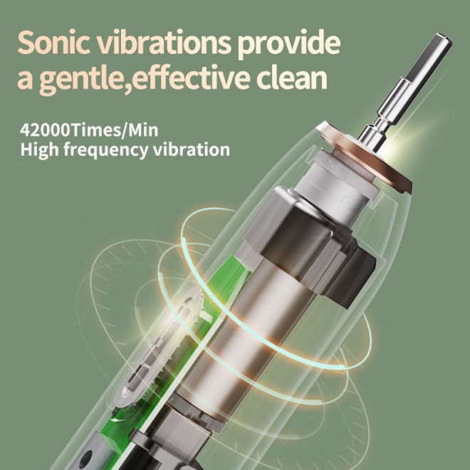 Portable sonic high density bristles adult electric toothbrush