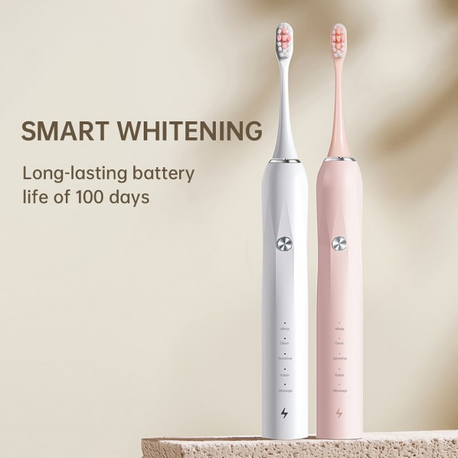 Ultrasonic rechargeable five-speed adult electric toothbrush