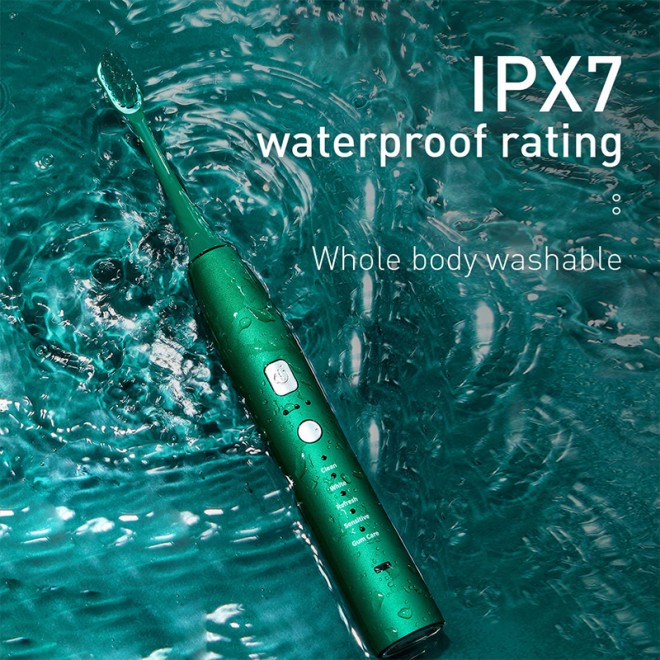Waterproof soft bristle 5-mode adult electric toothbrush