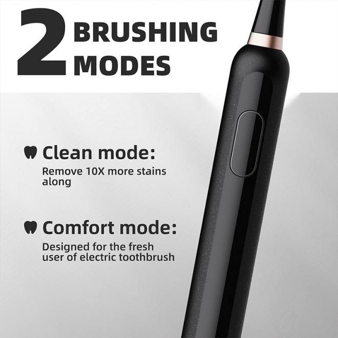 Round head soft bristle rotating adult electric toothbrush