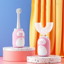 Smart silicone ultrasonic children's electric toothbrush