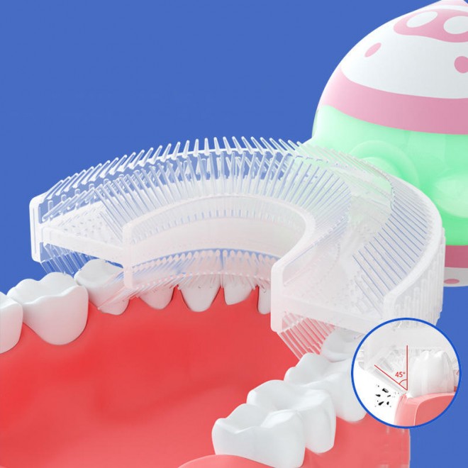 Smart silicone ultrasonic children's electric toothbrush