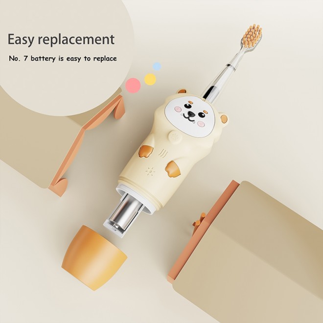 Cartoon silicone 3 modes children's electric toothbrush