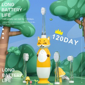 Battery sonic silicone children's electric toothbrush