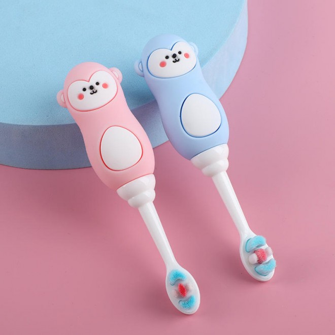 High-quality rubber handle soft bristle children's toothbrush