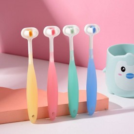 3D three-sided soft bristle children's toothbrush