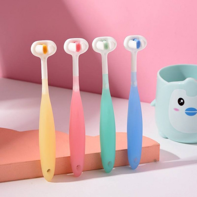 3D three-sided soft bristle children's toothbrush