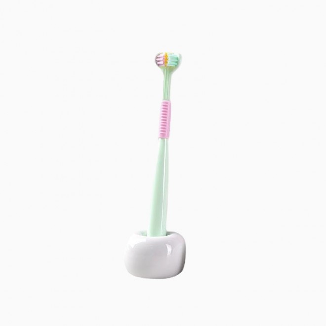 Creative three-sided soft bristle children's toothbrush