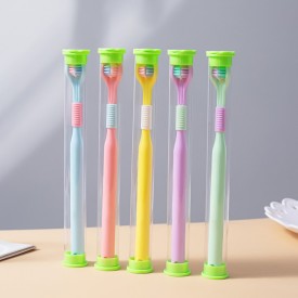 Colorblock ultra-soft three-sided children's toothbrush