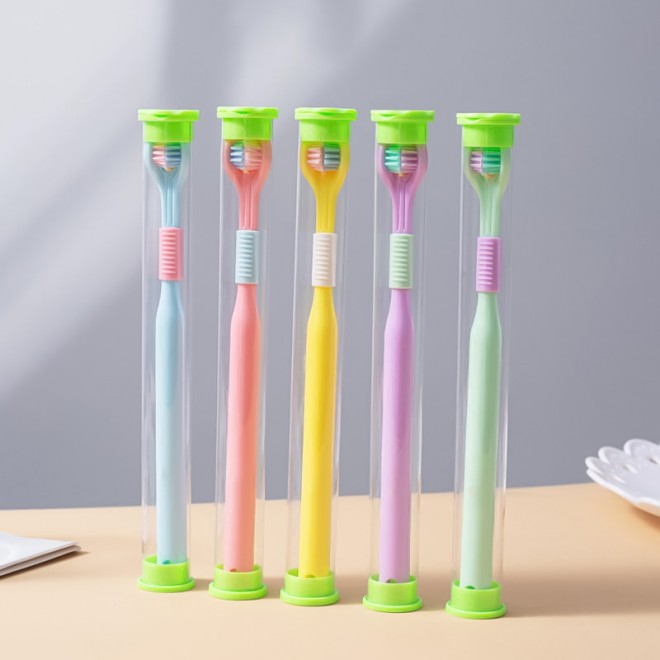 Colorblock ultra-soft three-sided children's toothbrush