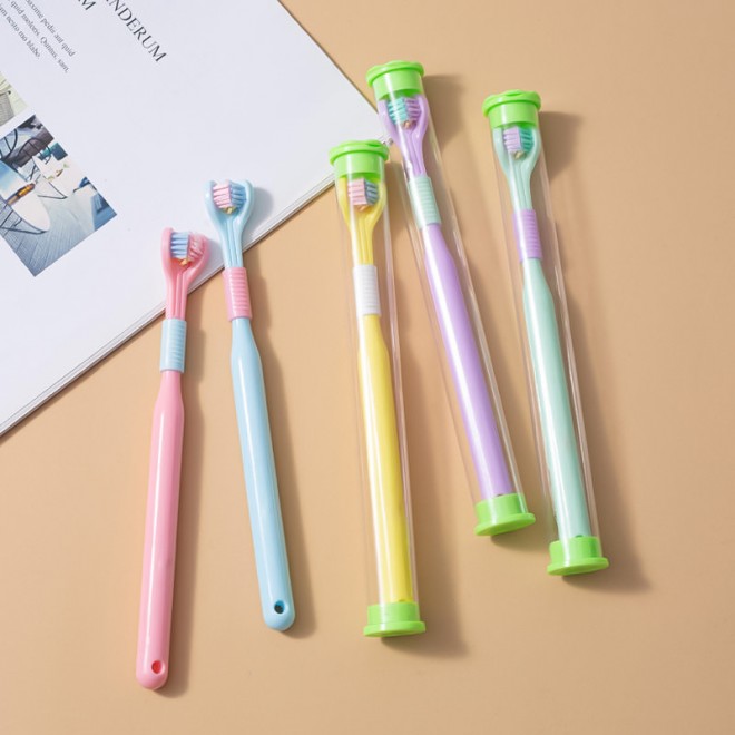 Colorblock ultra-soft three-sided children's toothbrush