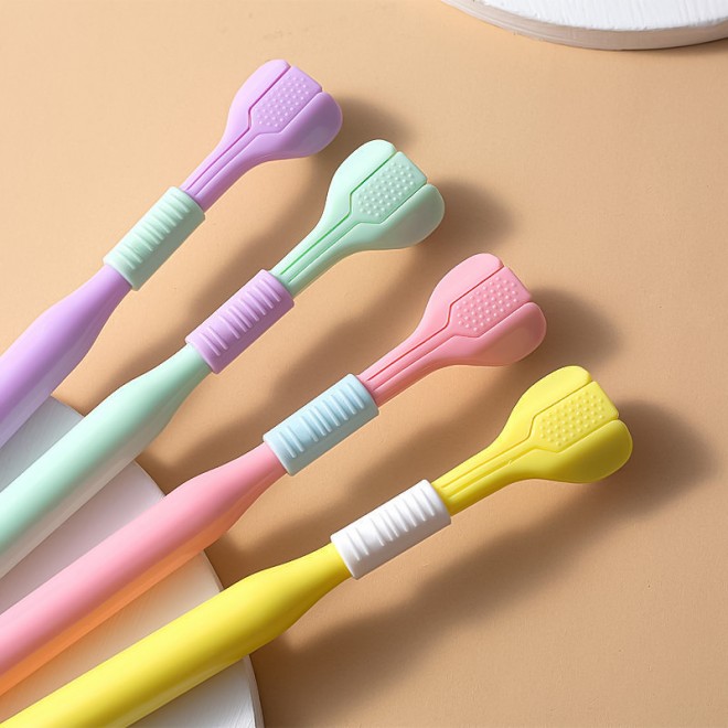 Colorblock ultra-soft three-sided children's toothbrush