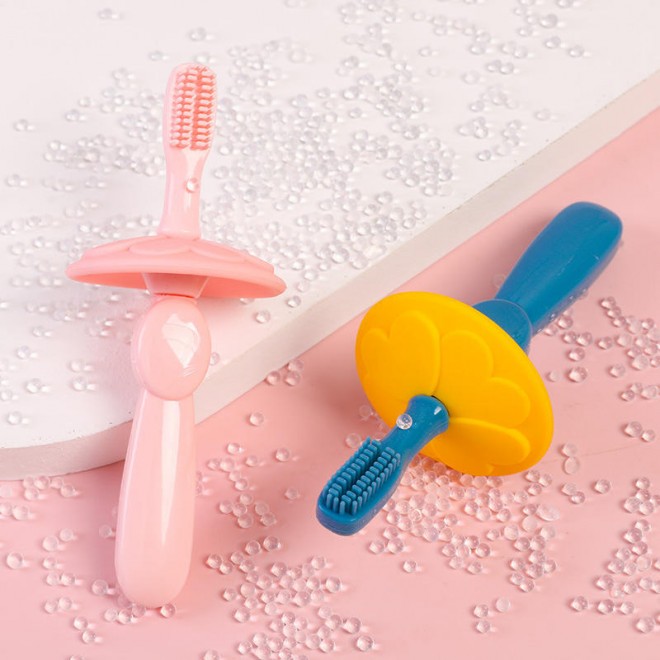 Anti-swallowing silicone children's toothbrush