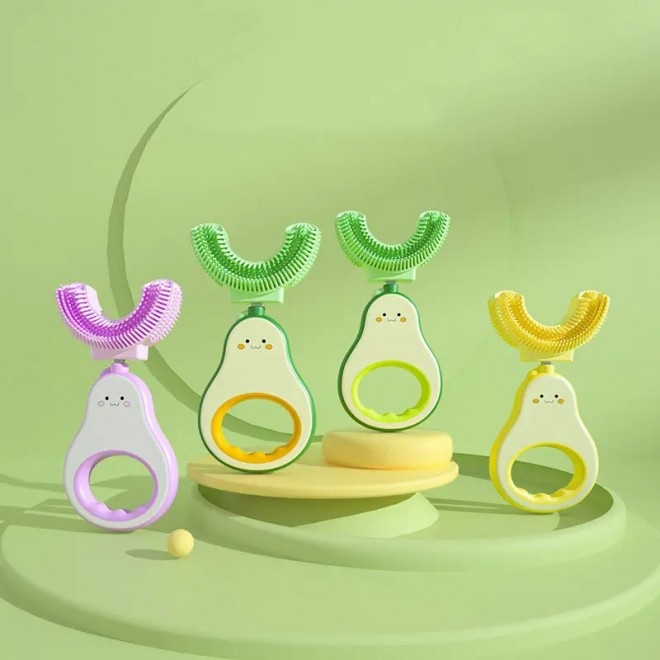 Food grade silicone U-shaped children's toothbrush