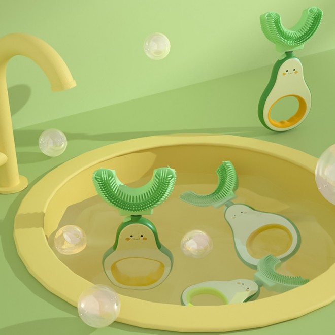 Food grade silicone U-shaped children's toothbrush