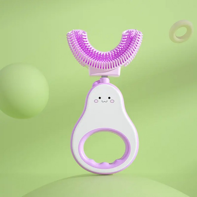 Food grade silicone U-shaped children's toothbrush