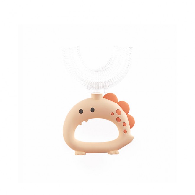 Cartoon dinosaur silicone handle children's toothbrush
