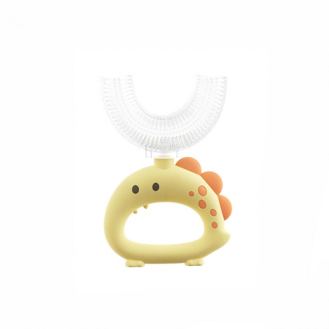 Cartoon dinosaur silicone handle children's toothbrush