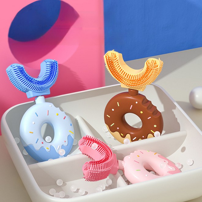 U-shaped silicone donut children's toothbrush