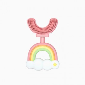 Silicone 360-degree tooth protection children's toothbrush