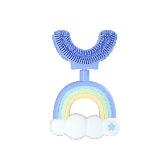 Silicone 360-degree tooth protection children's toothbrush