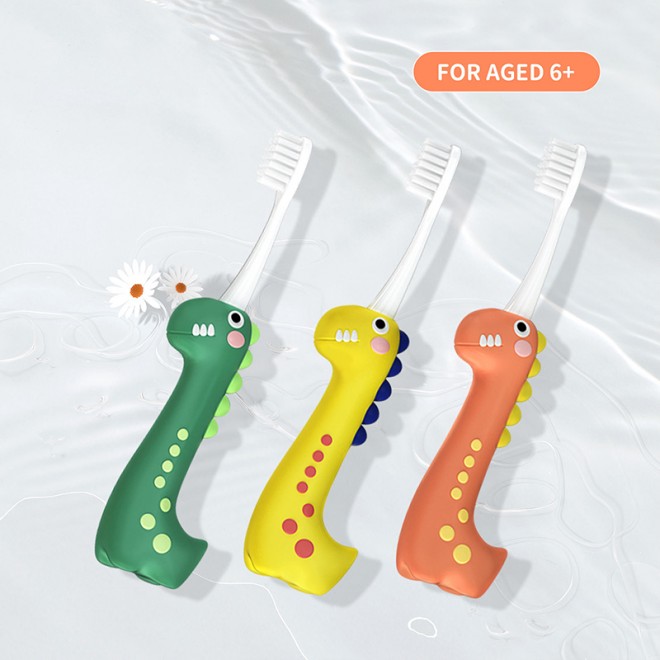 Cartoon dinosaur soft bristle children's toothbrush
