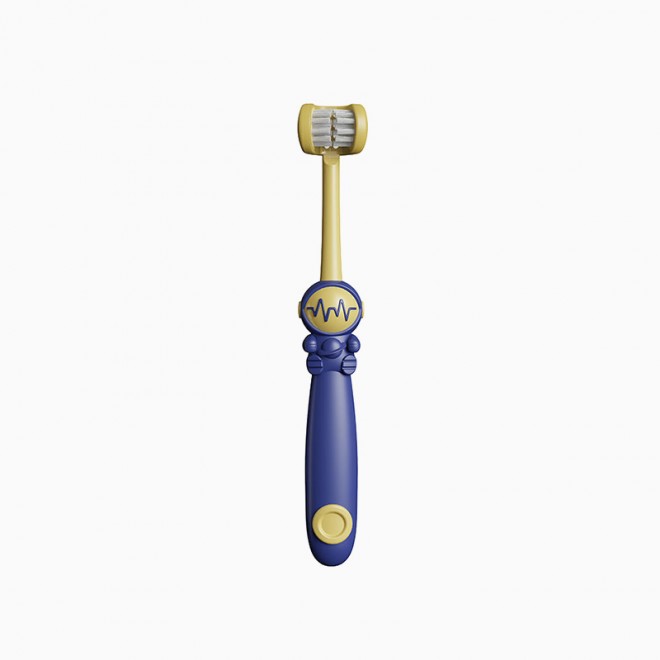 Three-sided soft bristle brush head children's toothbrush