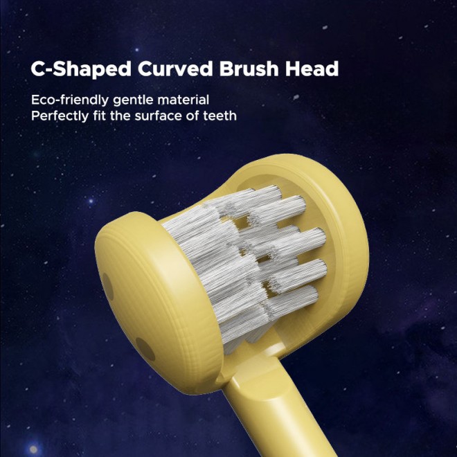 Three-sided soft bristle brush head children's toothbrush