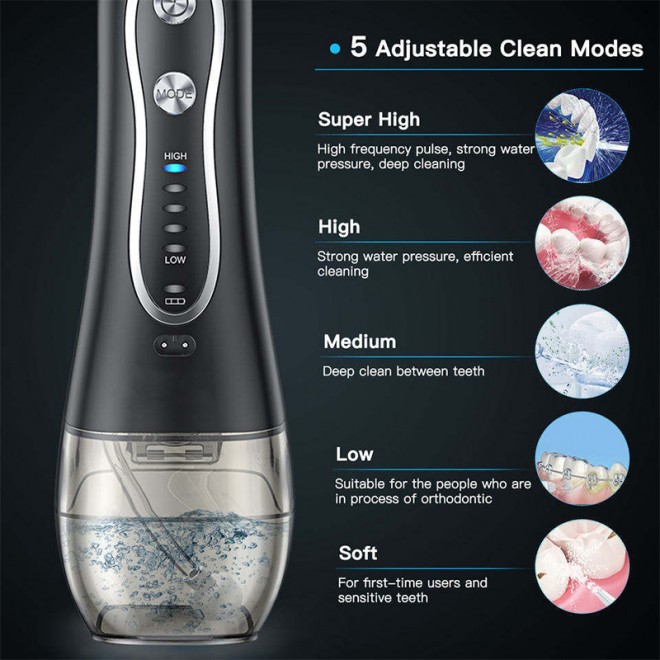 Waterproof oral cleaning electric water flosser