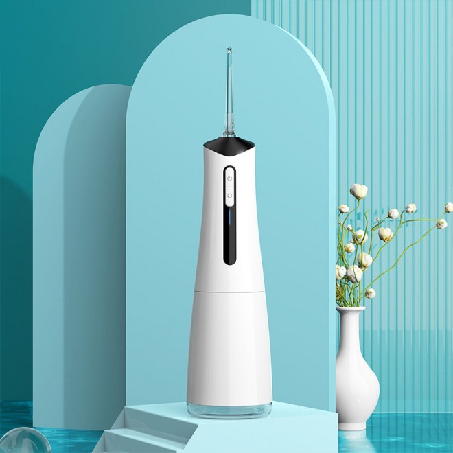 White smart timer electric water flosser