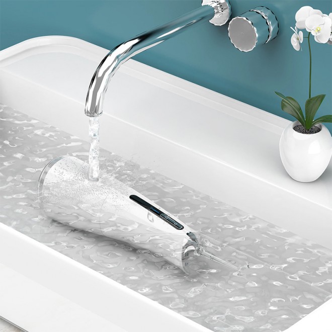 White smart timer electric water flosser