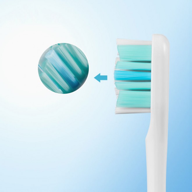 Densely wavy bristle replacement brush head