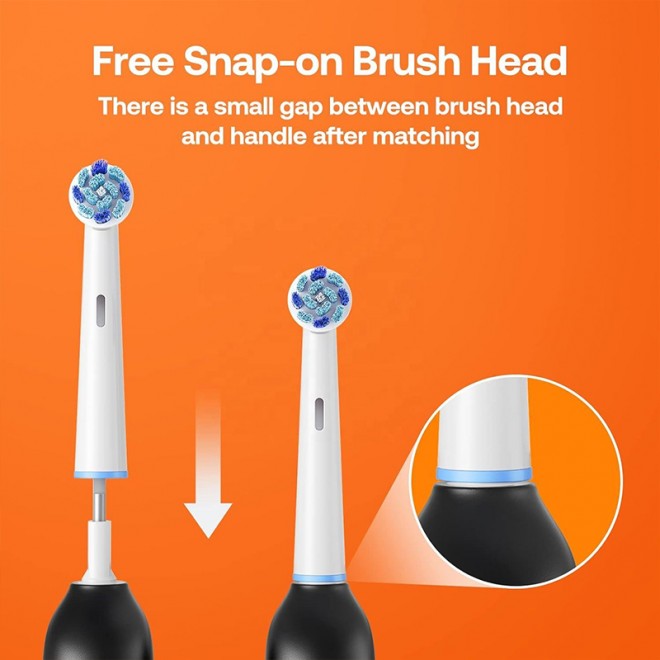 Rotatable round head replacement brush head