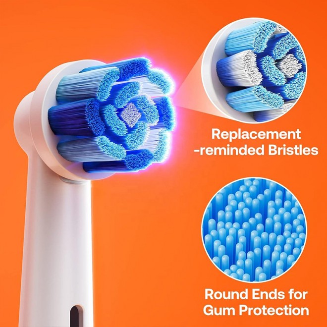 Rotatable round head replacement brush head