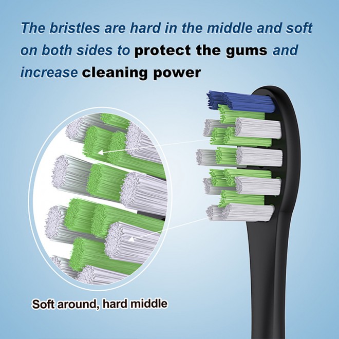 Zero-feel cushioned soft bristle replacement brush head