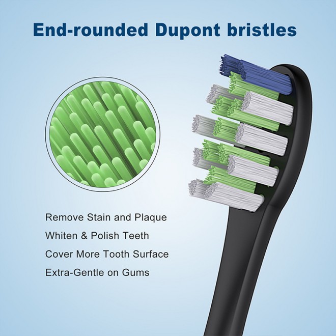 Zero-feel cushioned soft bristle replacement brush head