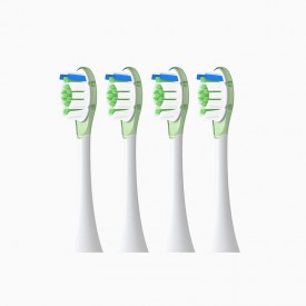 Deep clean curved bristle replacement brush head