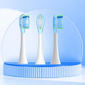 Unique curved bristle replacement brush head
