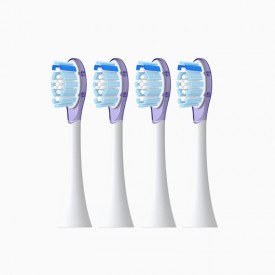 Soft curved bristle replacement brush head