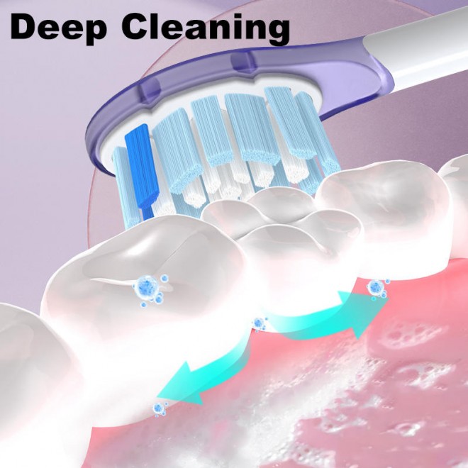 Soft curved bristle replacement brush head