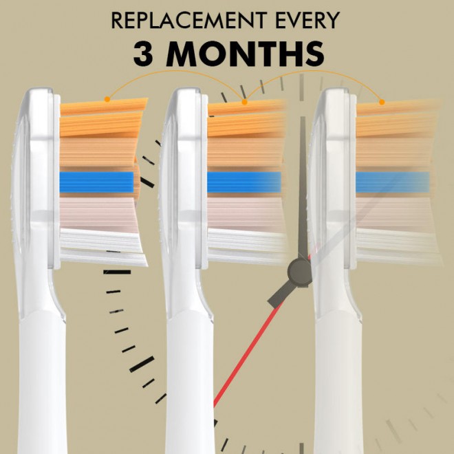 High-density soft bristle replacement brush head