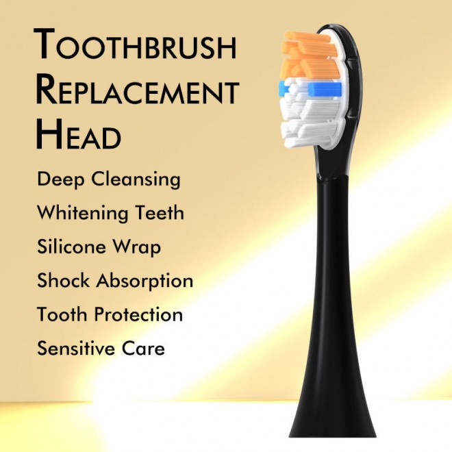 High-end soft wavy bristle replacement brush head