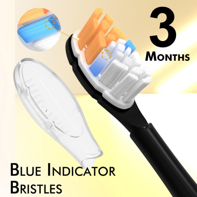 High-end soft wavy bristle replacement brush head