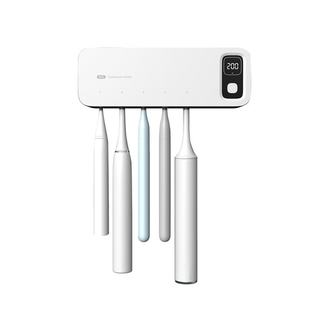 5-slot drying and disinfecting toothbrush holder