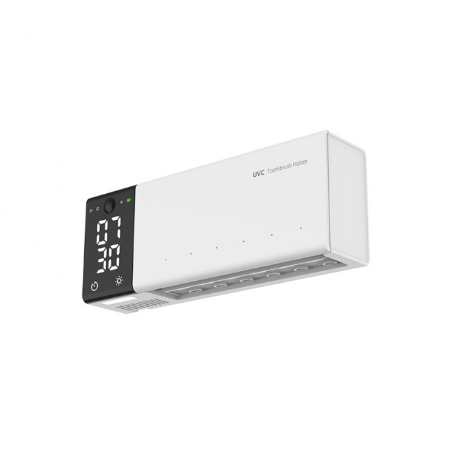 Digital clock 5-slot disinfection toothbrush holder