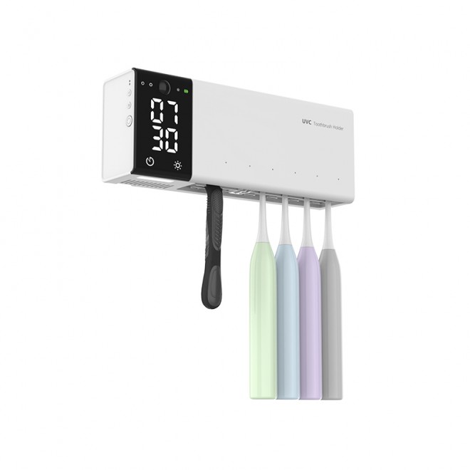 Digital clock 5-slot disinfection toothbrush holder