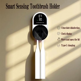 Induction opening and closing disinfection toothbrush holder