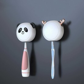 Cute UV disinfection wall-mounted toothbrush holder